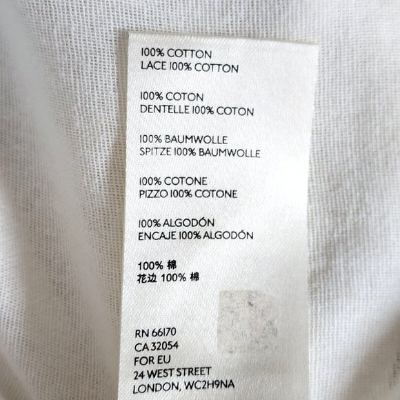 Free People White Button Up Blouse Top Lace Half Sleeves Tie Neck Crochet - Picture 7 of 7